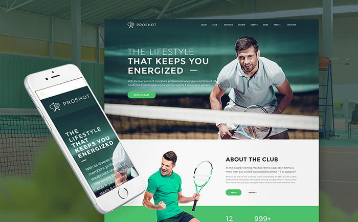 ProShot - Tennis Club Responsive WordPress Theme 