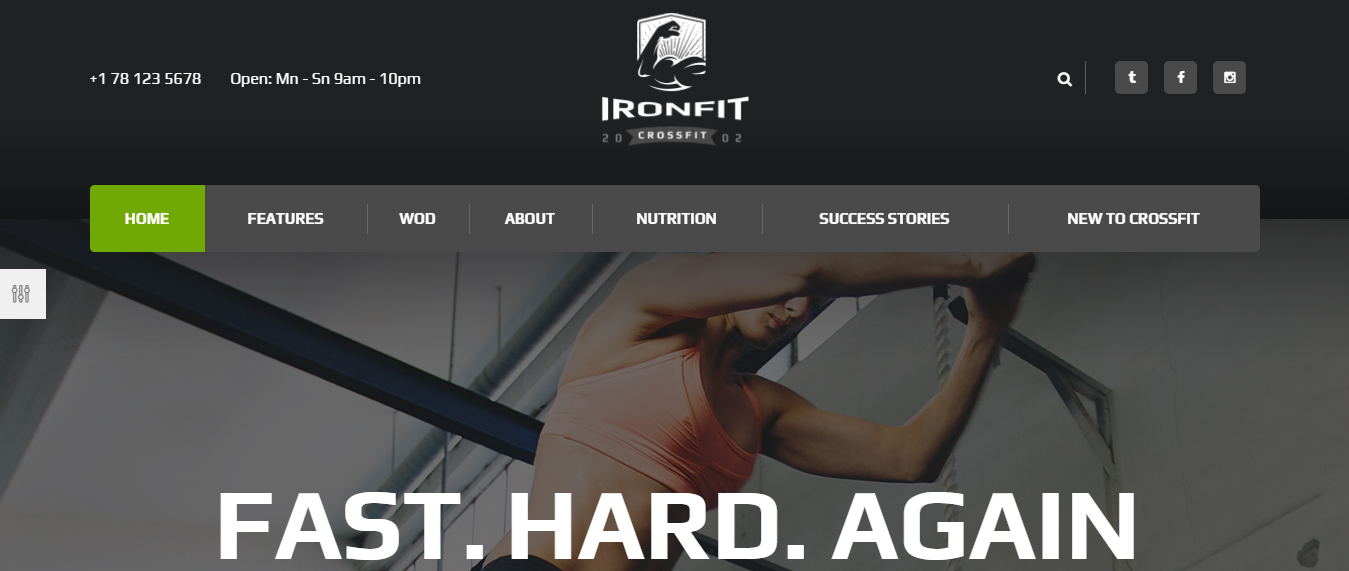 Ironfit Crossfit - WordPress Sports Theme