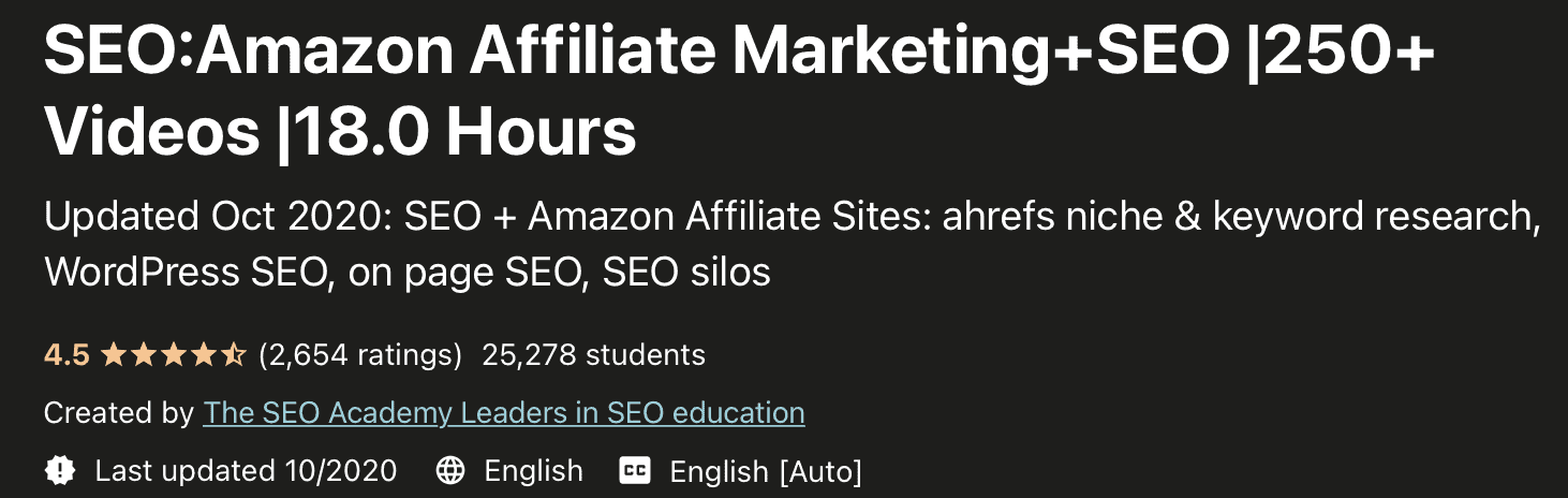 Amazon Affiliate marketing course for beginners