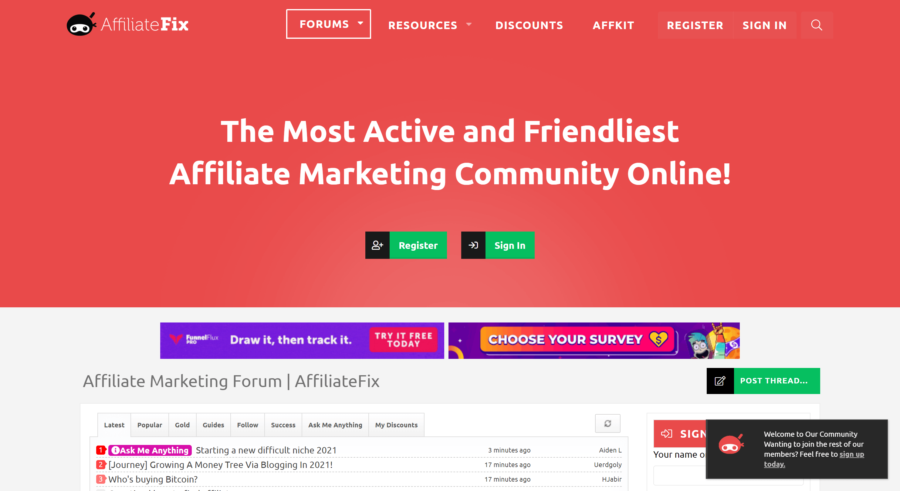 Best Affiliate marketig forums- AffiliateFix affiliate marketing forum