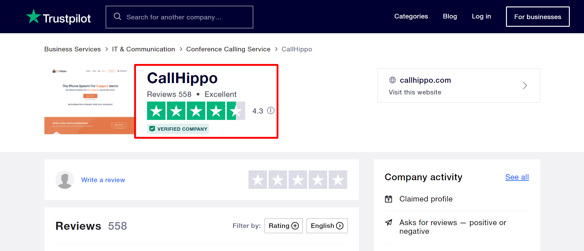 CallHippo-Reviews-Trustpilot