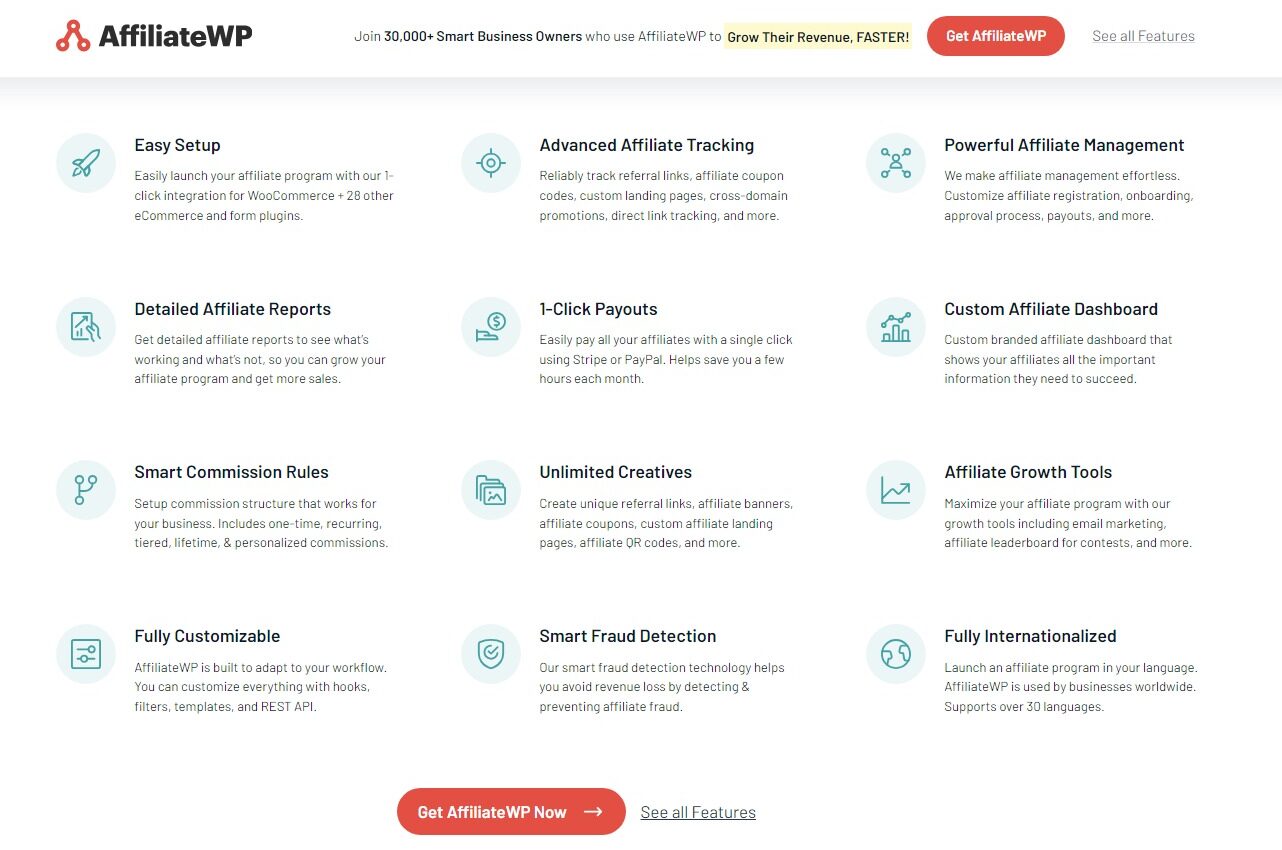 AffiliateWP Features