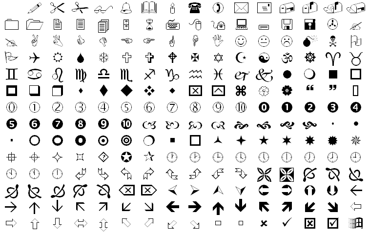 Wingdings Text in word wingdings in seo and social media