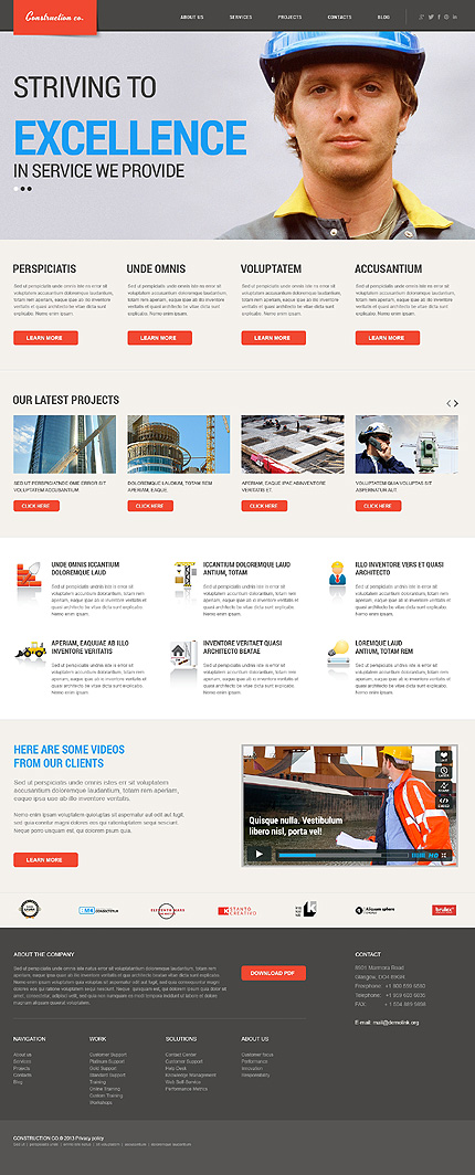 Construction Projects WordPress Theme