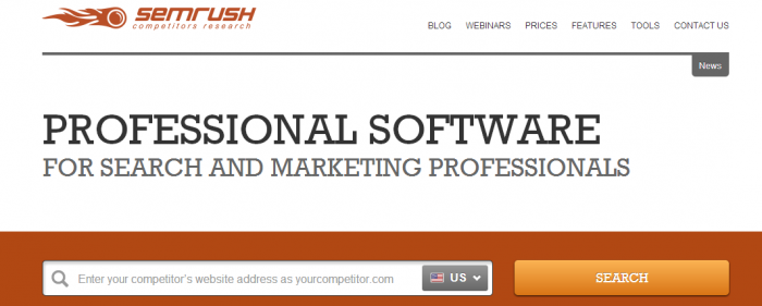 SEMrush service for competitors research