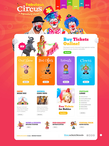 Wonders of Circus - Colorful Entertainment WordPress Theme