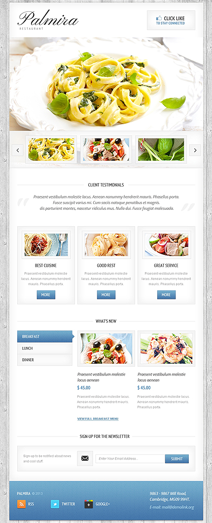 Cafe and Restaurant Facebook Template