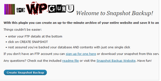 Snapshot Backup WordPress Plugins
