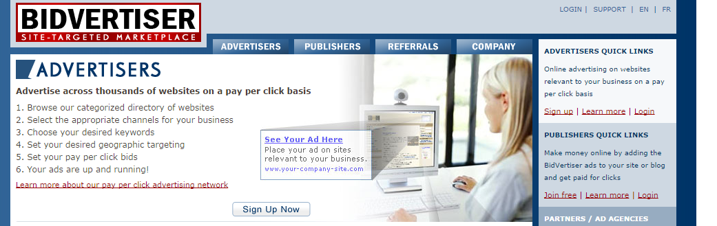 BidVertiser Pay Per Click Advertising On Sites Of Your Choice.