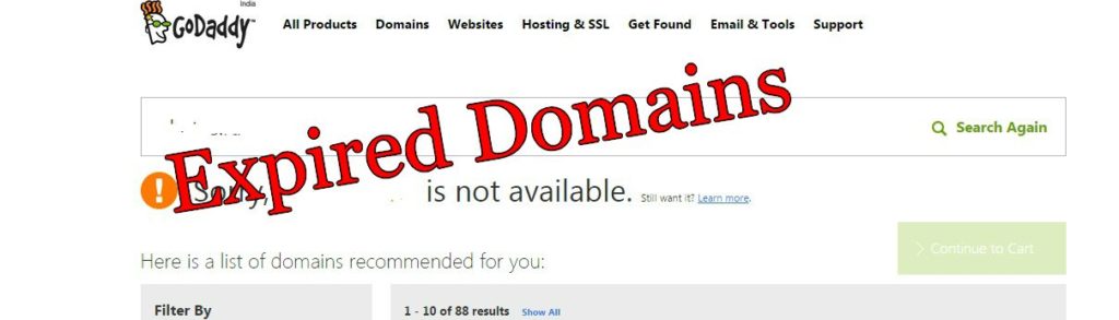 abgelaufene Domains-Websites