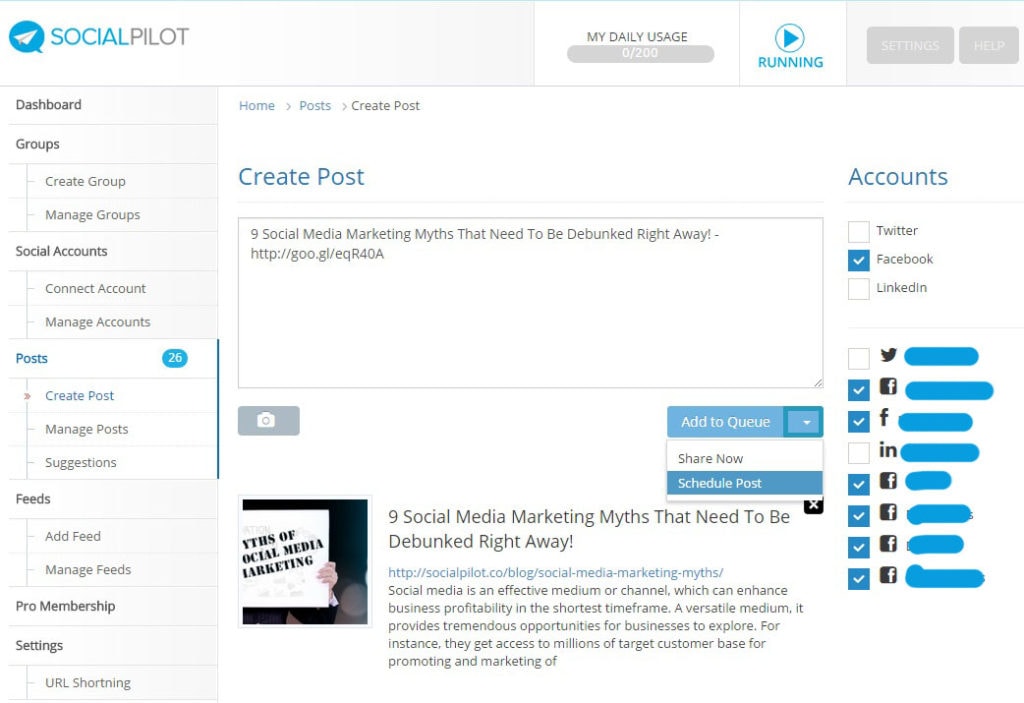 Examen SocialPilot-Créer une publication sur les réseaux sociaux