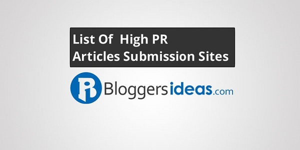 High PR Articles Submission Sites