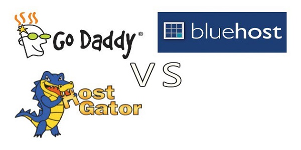 GoDaddy contre HostGator contre Bluehost