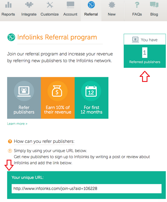Infolinks referral program