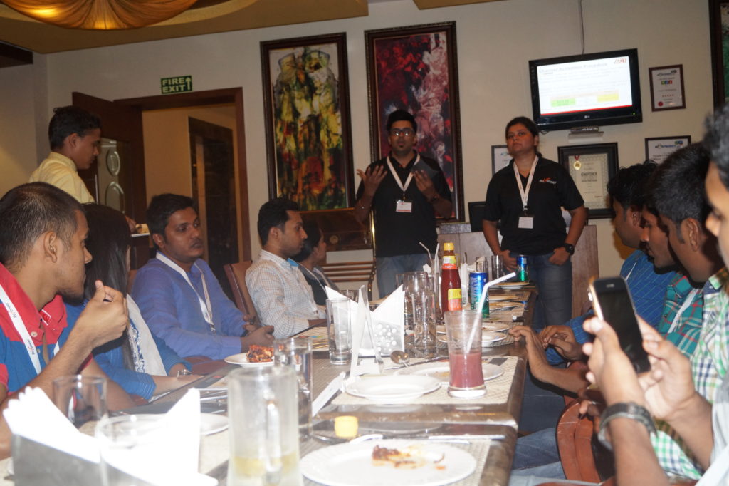 Me speaking at Payoneer Networking Dinner 31st May 2015 Bangalore 2