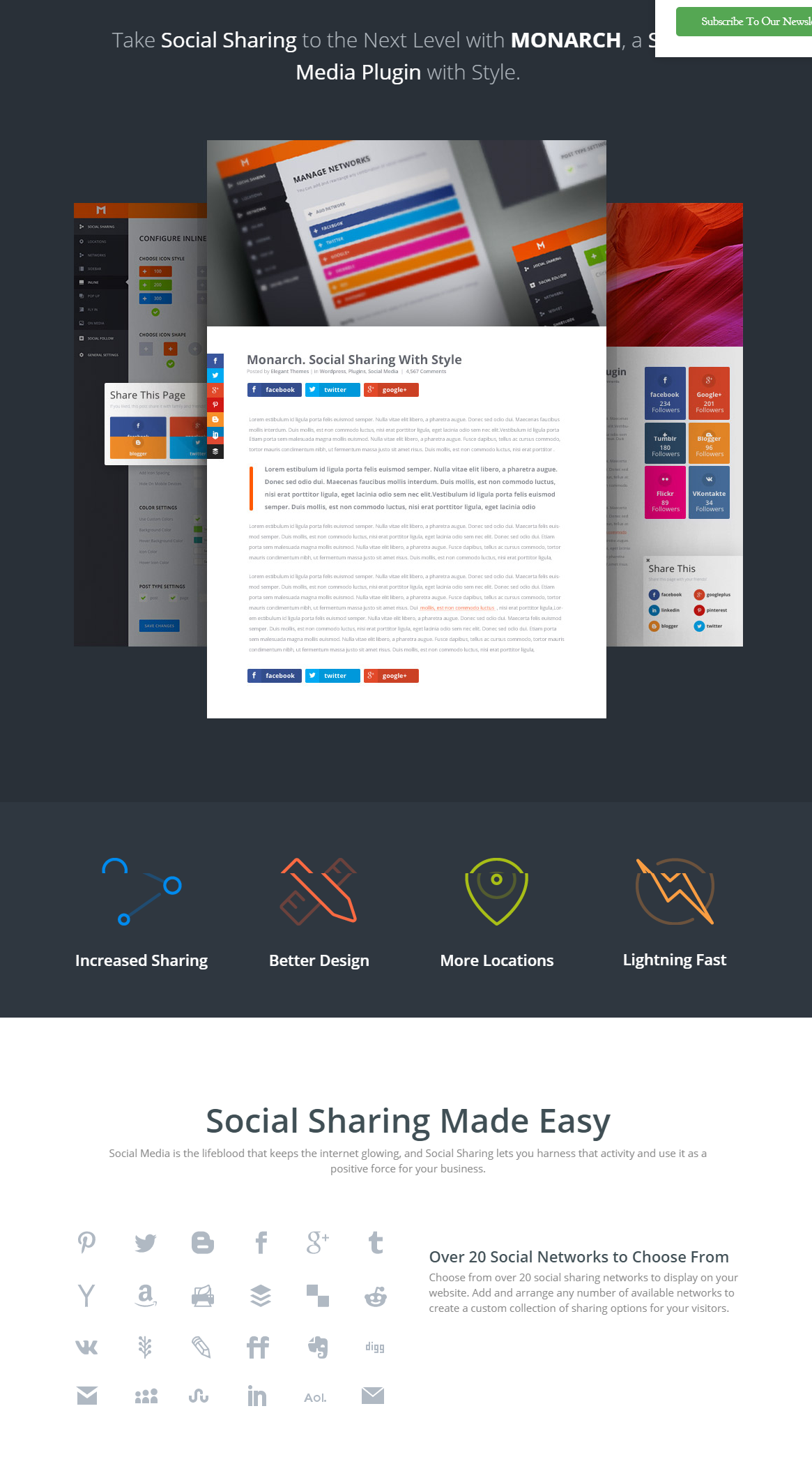 Elegant Themes Monarch Social Sharing Plugin For WordPress