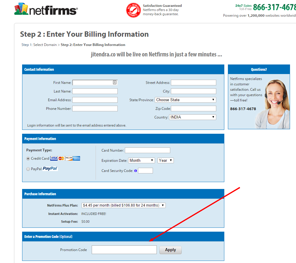 Netfirms Registration