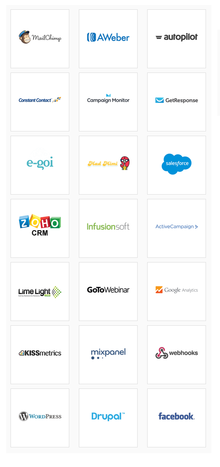 Instapage integrations