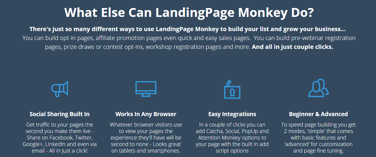 LandingPage Monkey top features tutorials and discount coupon reviews