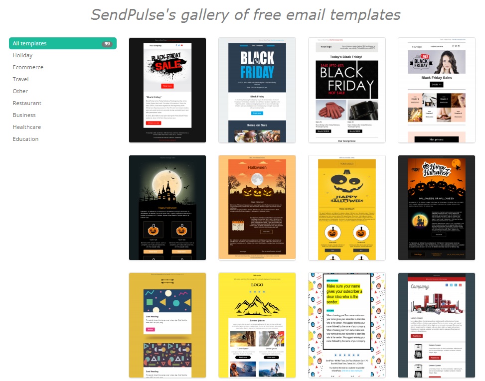 sendpulses-免费电子邮件模板库
