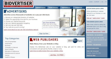 Bidvertiser - Popunder ad network