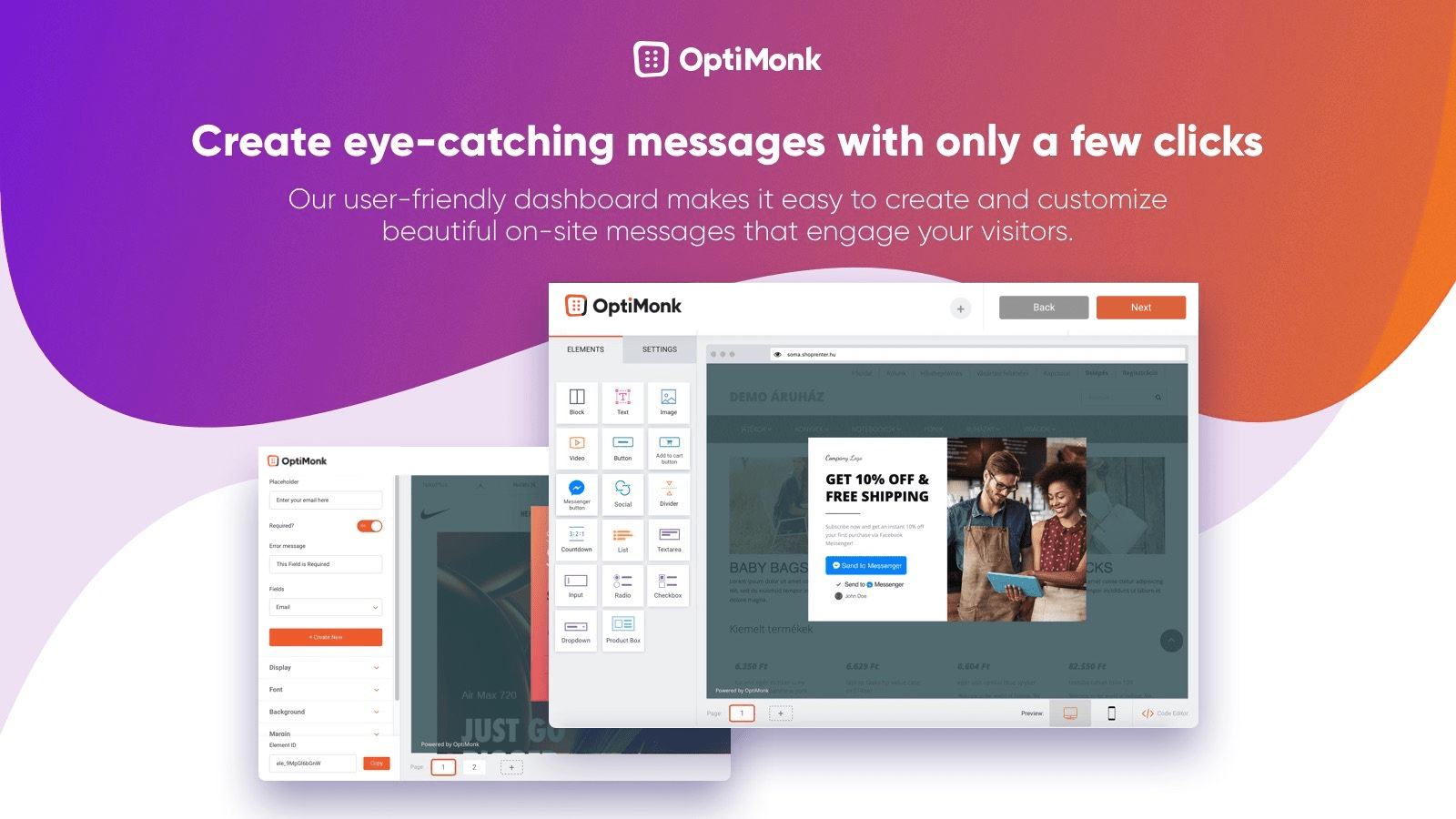 Optimonk Eye cathcing features