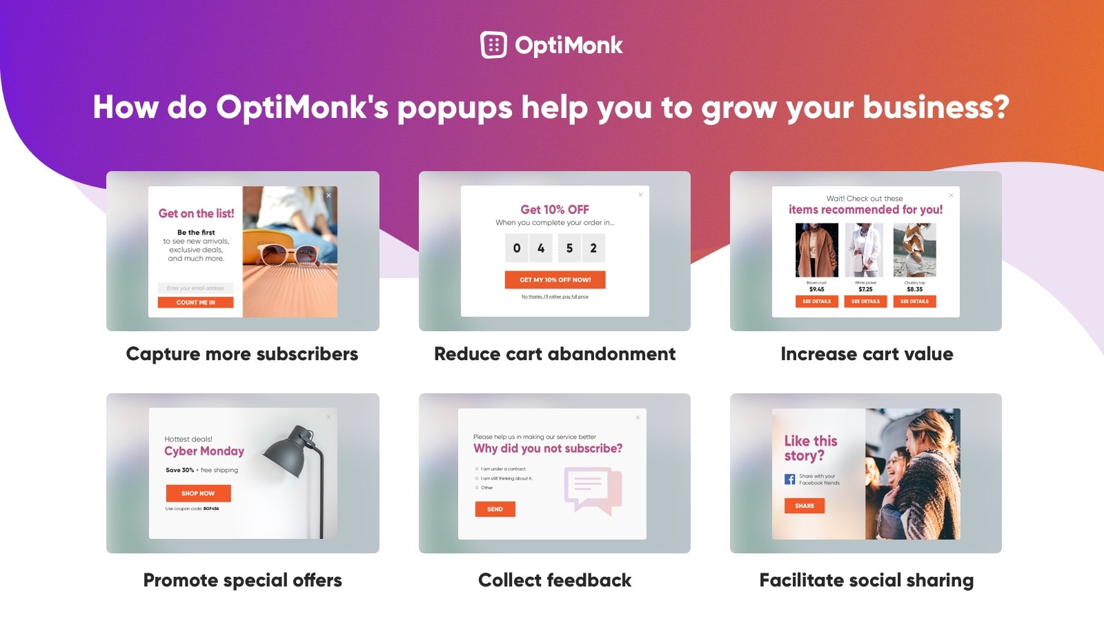 Optimonk Features and benefits