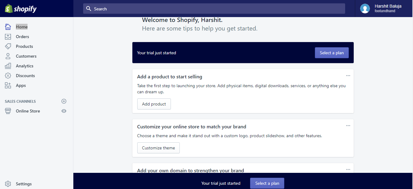 Shopify dashboard codice coupon