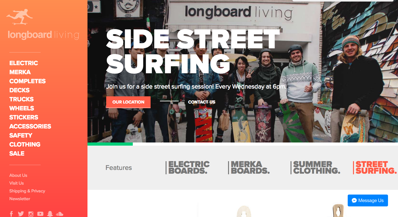 longboard living - shopify store