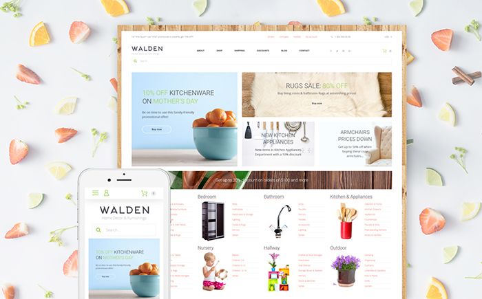 Walden - Wohnkultur & Einrichtung Online-Supermarkt WooCommerce Theme