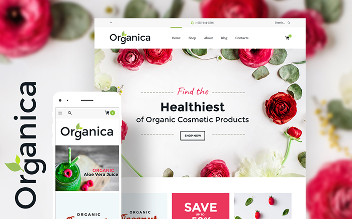 Organica  - 有机食品，化妆品和生物活性营养WooCommerce主题