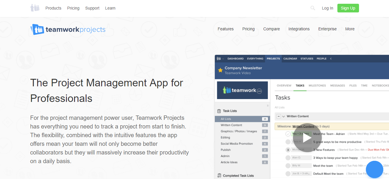 Teamwork Projects - Project Management Software for Professionals