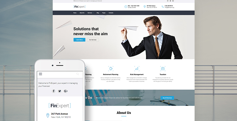 FinExpert - Financial Advisory Company Responsive WordPress Theme