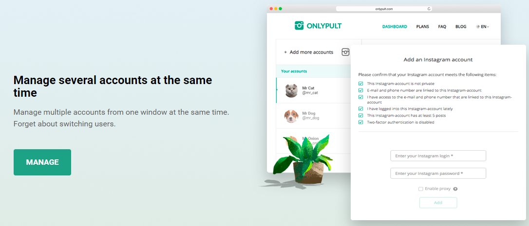 Onlypult Review - Manage Accounts