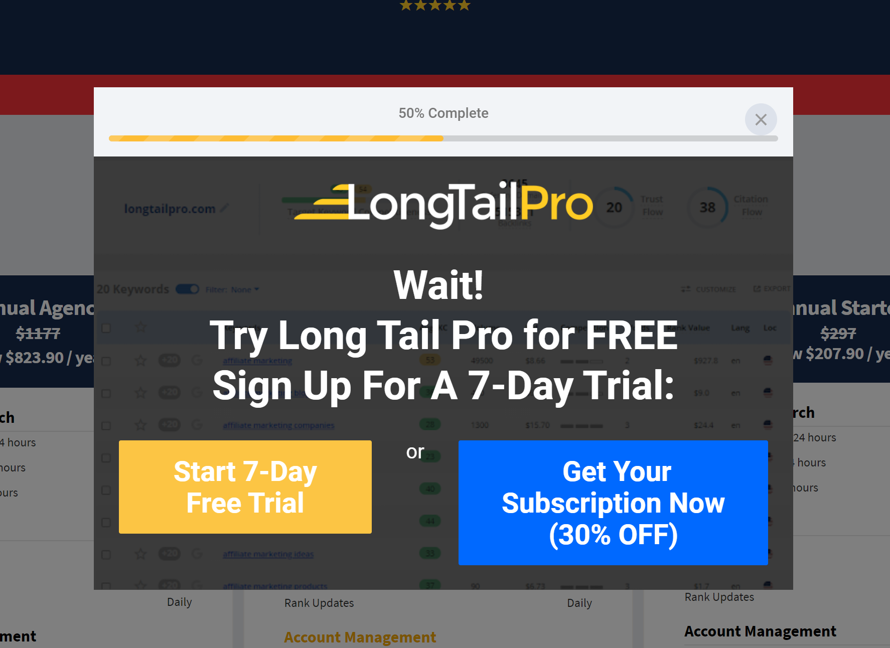 Bản dùng thử miễn phí Longtail pro
