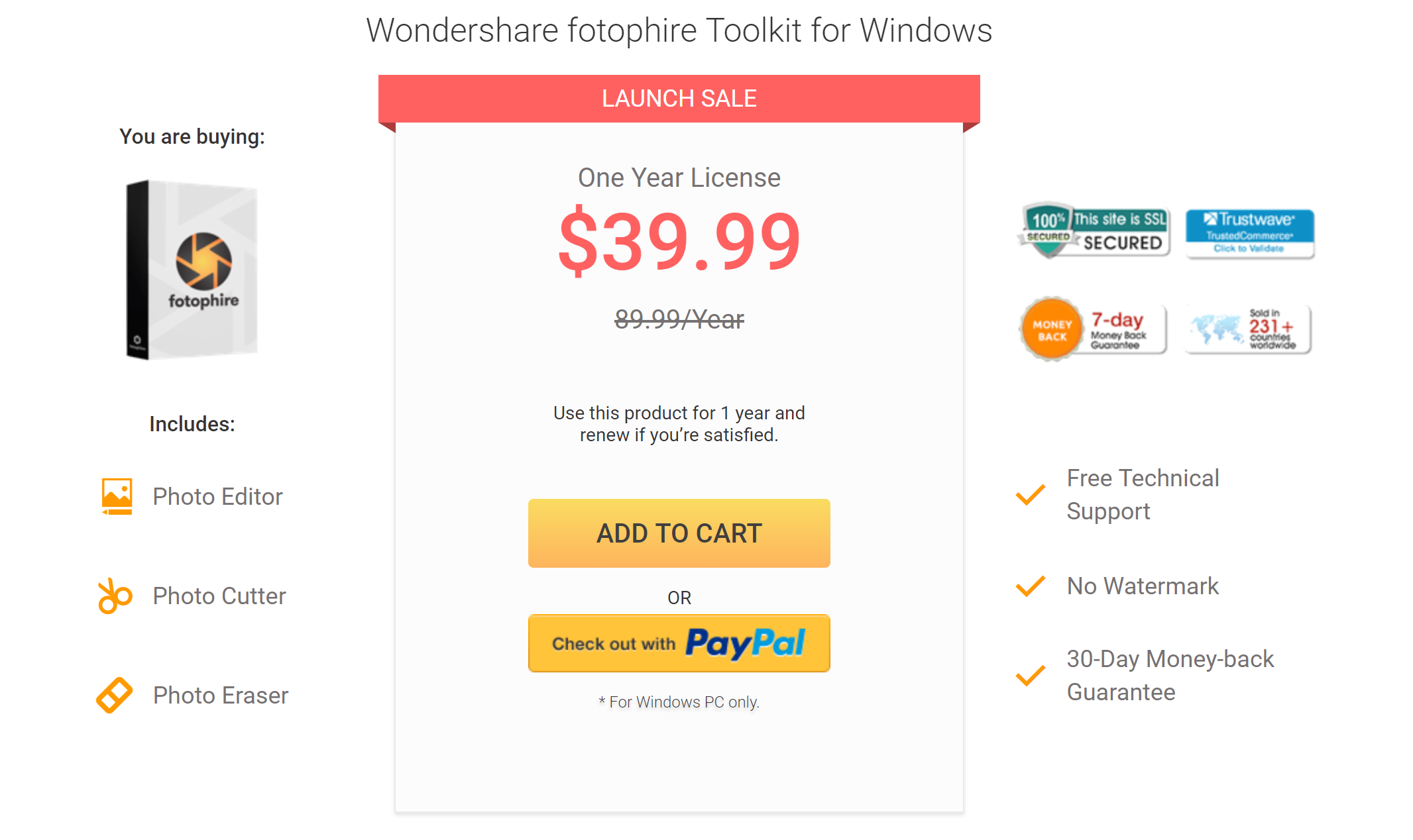 Fotophire: Plans & Pricing