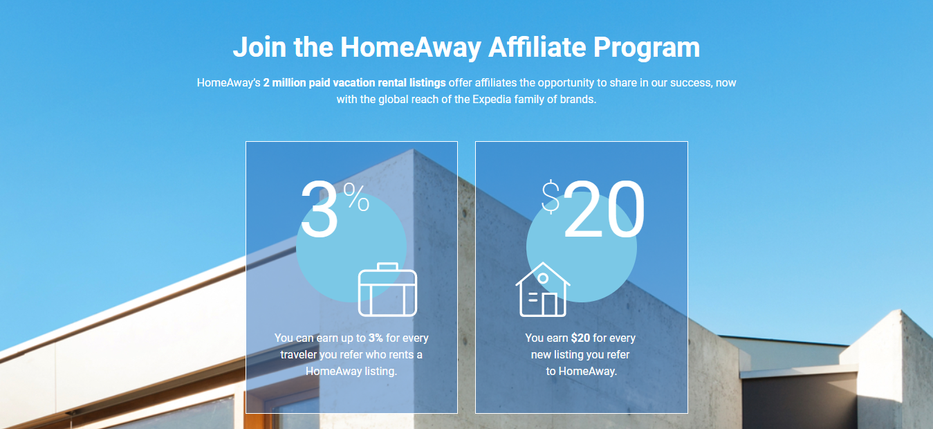 Programme d'affiliation - HomeAway Vacation Rentals