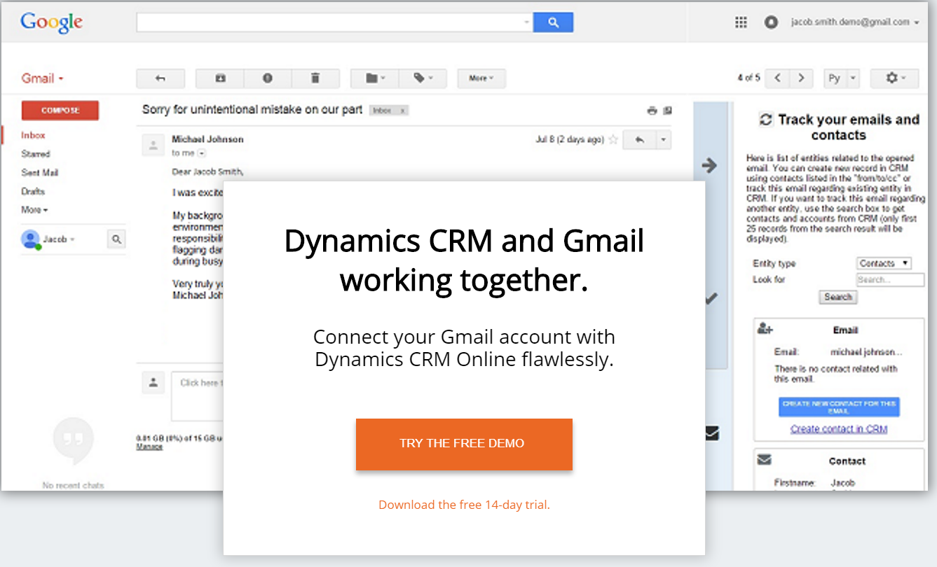 Akvelon - Dynamics CRM für Google Mail