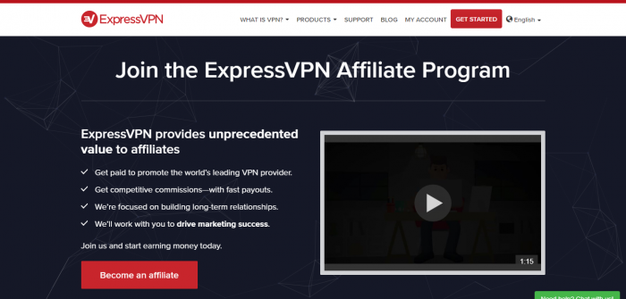 Programme d'affiliation ExpressVPN