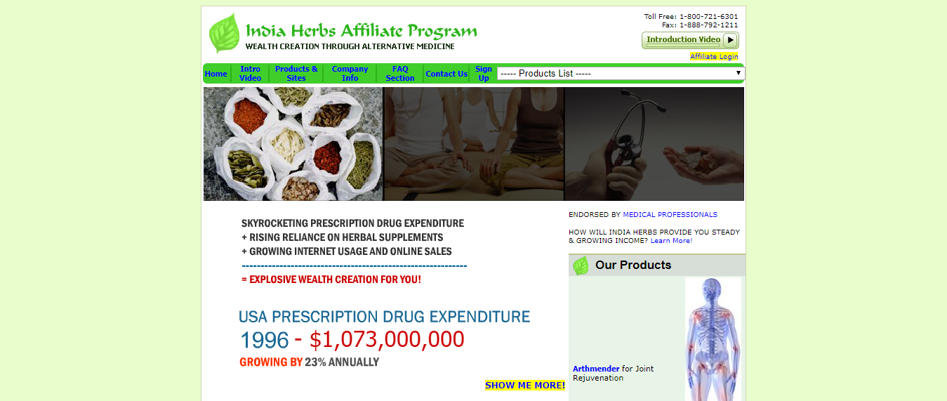India Herbs - Programme d'affiliation pour la santé