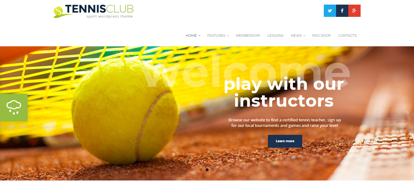 Tennis club - WordPress Sports Theme For Clubs and Gyms