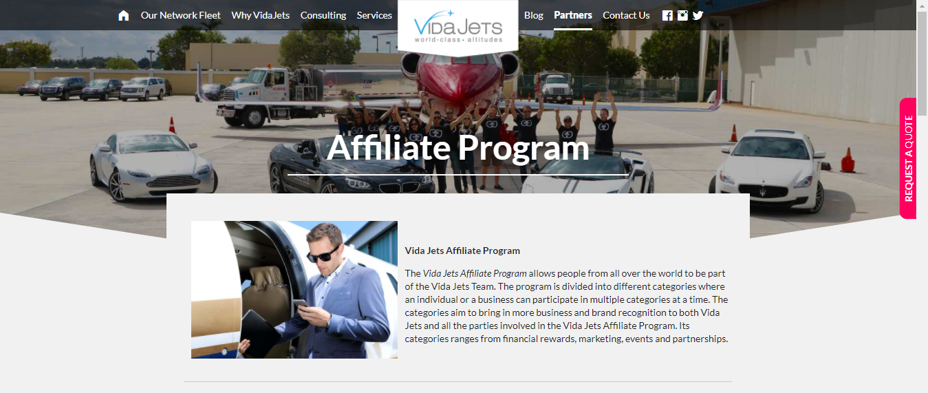 vidajets com partners -affiliate program