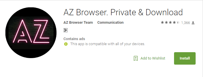 AZ Browser - Anonyme Browser-Apps