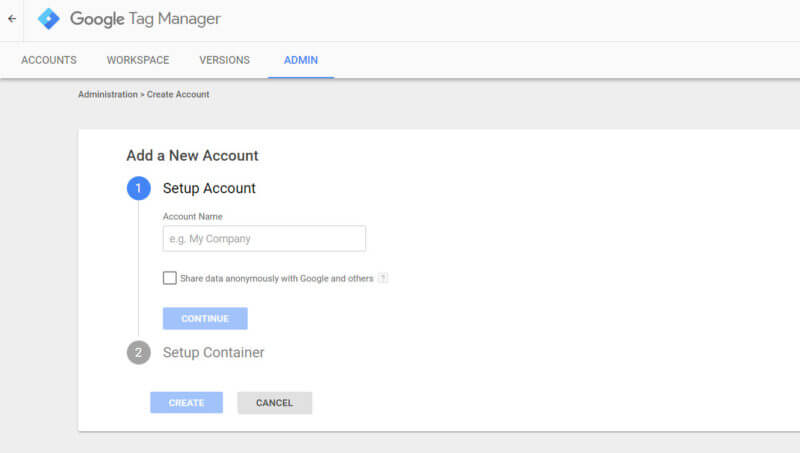 Google Tag Manager - Setting Up Account