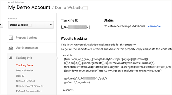 Google Analytics- Tracking Code