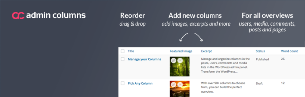 Admin Columns — WordPress Admin Dashboard Plugins