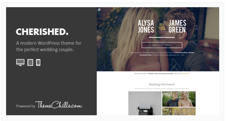 Cherished-WordPress Wedding Themes