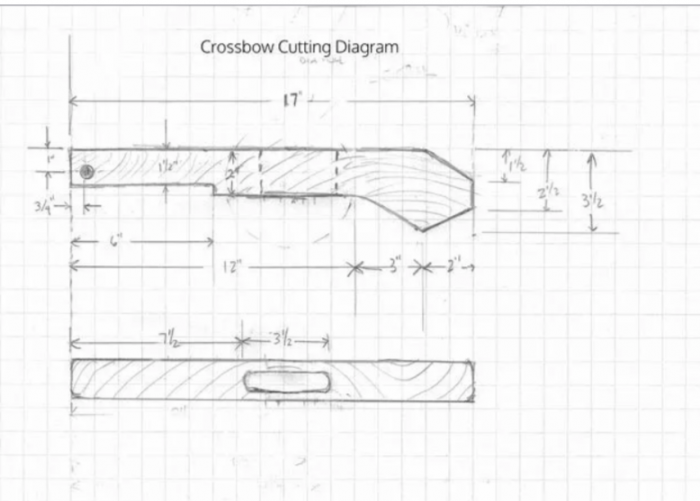 Crossbow Cutting Diagram- Build a Crossbow