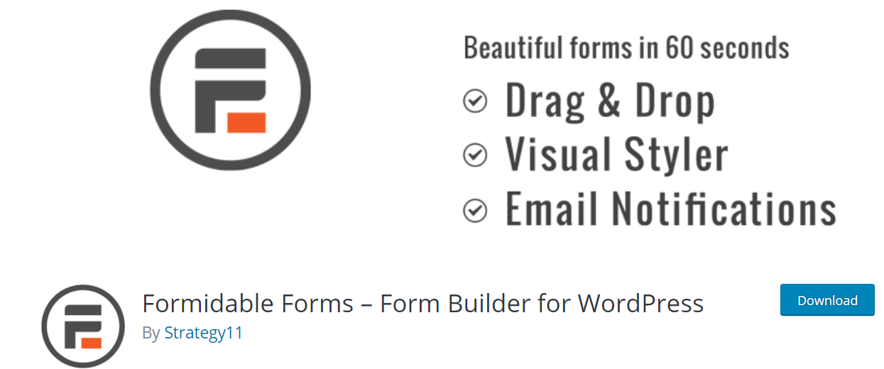 Formidable Forms –— WordPress Poll Plugins