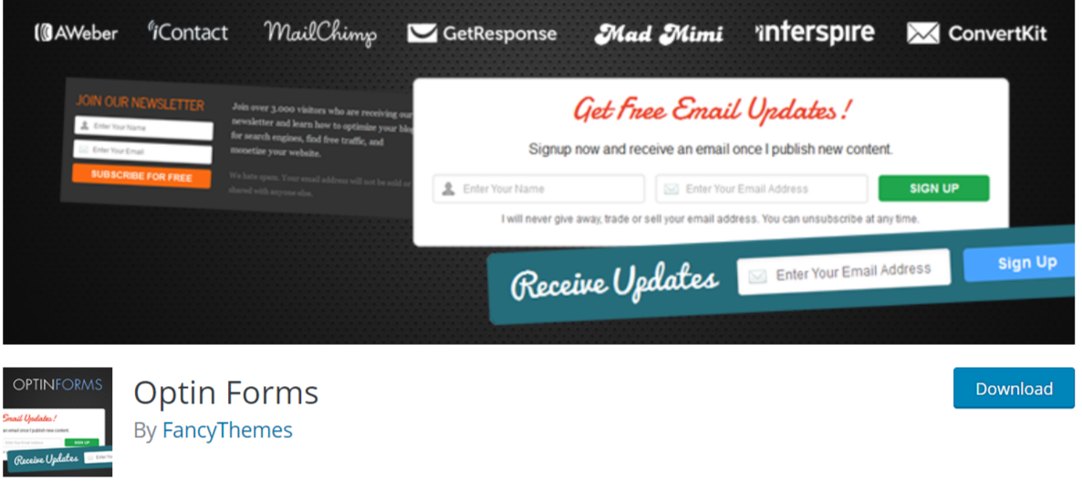 Optin-Formulare – WordPress E-Mail-Marketing Plugins